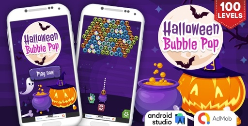 Halloween Bubble Pop  Bubble Shooter Game Android Studio Project with AdMob Ads + Ready to Publish