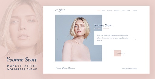 Yvonne  Makeup Artist WordPress Theme