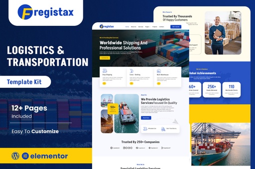 Fregistax  Cargo &amp; Logistics Elementor Template Kit