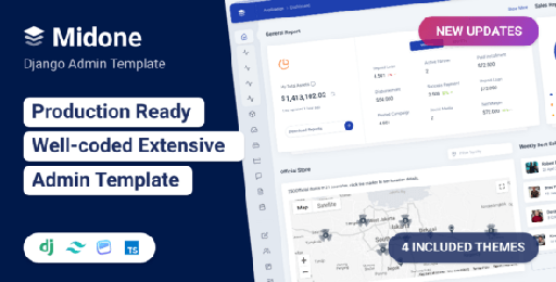 Midone  Django Admin Dashboard Template + HTML Version