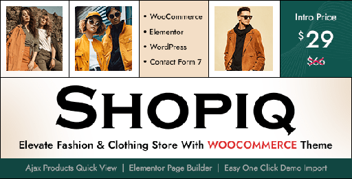 Shopiq  Fashion Shop Ecommerce Elementor Theme