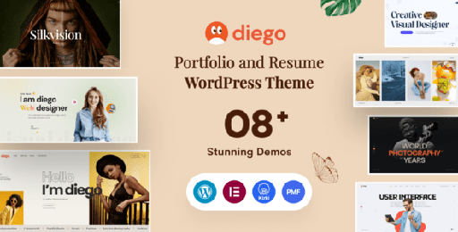 Diego  Creative Personal Portfolio &amp; Resume WordPress Theme