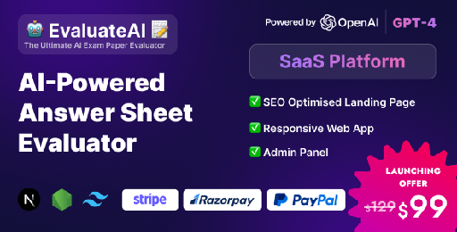 EvaluateAI  AI Powered Answer Sheet Evaluator and Marksheet Generator Saas Platform