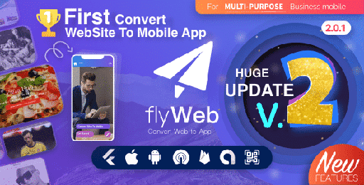 FlyWeb for Web to App Convertor Flutter + Admin Panel