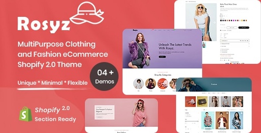 Rosyz  MultiPurpose Clothing and Fashion eCommerce Shopify 2.0 Theme