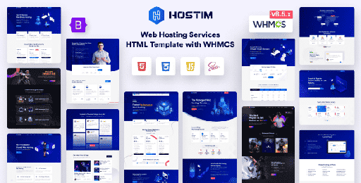 Hostim  Web Hosting Services HTML Template with WHMCS