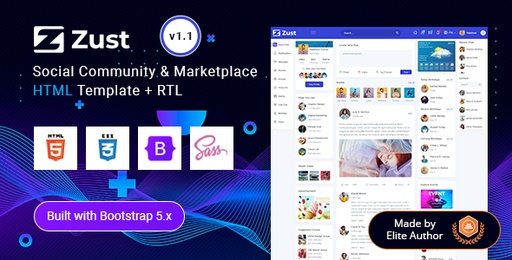Zust  Social Community &amp; Marketplace HTML Template