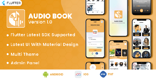 Audible Audiobook | Flutter Audio Book And E-Book- Audible | Flutter | Admob Ads