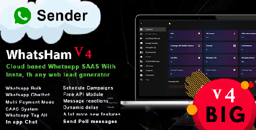 WhatsHam  Cloud based WhatsApp SASS System with Lead Generator With Free Meta API (v4)