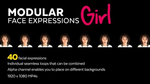 40 Modular Face Expressions Girl  24164702