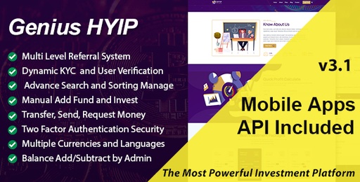 Genius HYIP  All in One Investment Platform