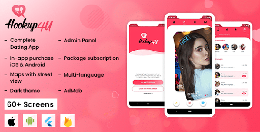 Hookup4u  A Complete Flutter Based Dating App with Admin | Tinder Clone