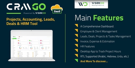 CRMGo SaaS  Projects, Accounting, Leads, Deals &amp; HRM Tool