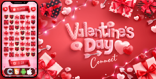 Valentine Connect  HTML5 Game, Construct 3