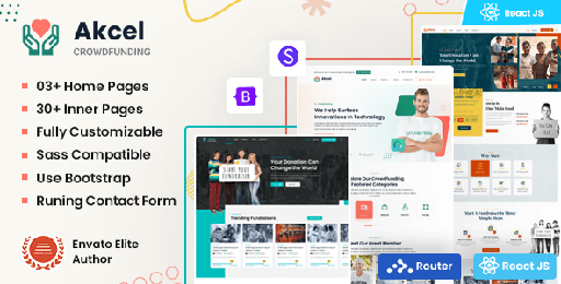 Akcel  React Crowdfunding &amp; Charity Template