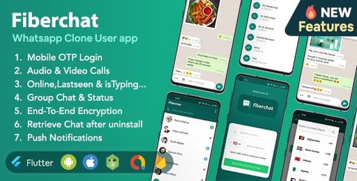Fiberchat  Whatsapp Clone Full Chat &amp; Call App | Android &amp; iOS Flutter Chat app