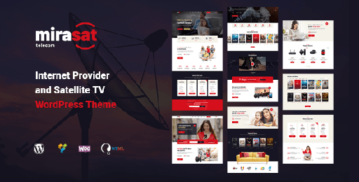 Mirasat  Internet Provider and Satellite TV WordPress Theme