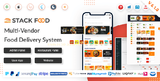 StackFood Multi Restaurant  Food Delivery App with Laravel Admin and Restaurant Panel