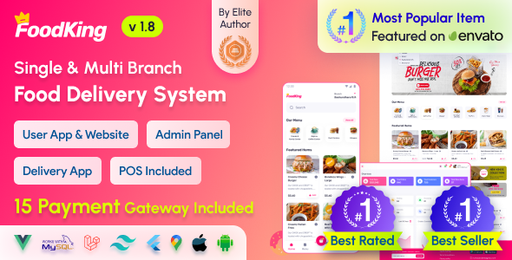 FoodKing  Restaurant Food Delivery System with Admin Panel &amp; Delivery Man App | Restaurant POS
