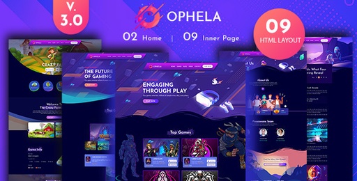 Ophela  Gaming Studio HTML Template
