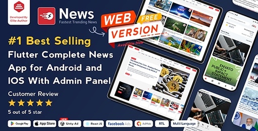 News  Flutter News App for Android &amp; iOS with Admin Panel