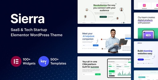 Sierra  SaaS &amp; Tech Startup Elementor WordPress Theme