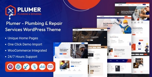 Plumer  Plumbing &amp; Repair Services WordPress Theme