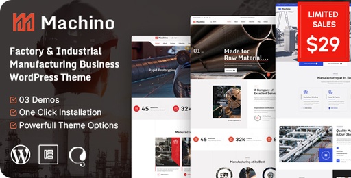 Machino  Factory &amp; Industrial WordPress Theme