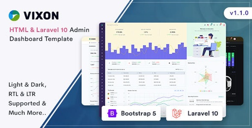 Vixon  HTML &amp; Laravel 10 Admin Template