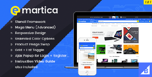 eMartica  Premium Responsive Supermarket Bigcommerce Template (Stencil Ready)
