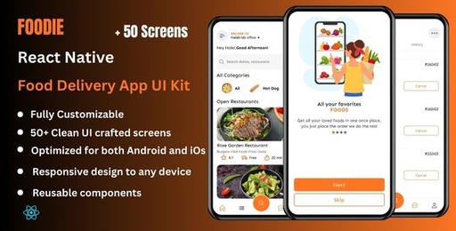 Foodie  Food Delivery React Native CLI Ui Kit