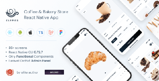 Cuppies  Coffee &amp; Bakery Store | CLI 0.72.7 | TypeScript | Redux Store | Orchid Admin Panel