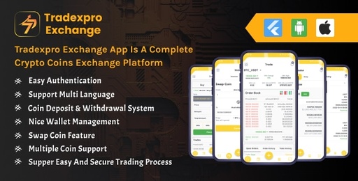 Tradexpro Exchange  Crypto Buy Sell and Trading Flutter Mobile App