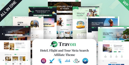 Travon  Hotel, Flights and Tour Meta Search Affiliate Theme