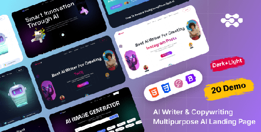 TechAI  AI Writer &amp; Copywriting Multipurpose Landing Page