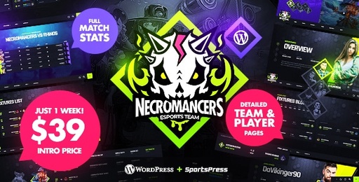 Necromancers  eSports &amp; Gaming Team WordPress Theme