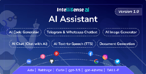 IntelliSense AI with SaaS  AI Writing Assistant,Chatbot WhatsApp and Telegram