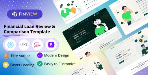 Finview  Financial Loan Review and Comparison Website React NEXT JS Template