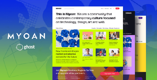 Myoan  Magazine Ghost Blog Theme