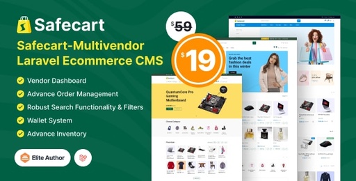 Safecart  Multi-Vendor Laravel eCommerce platform