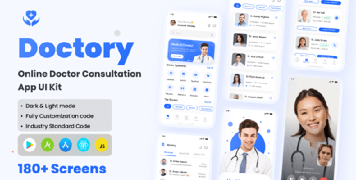 Doctory  Online Doctor Consultation App React Native CLI Ui Kit