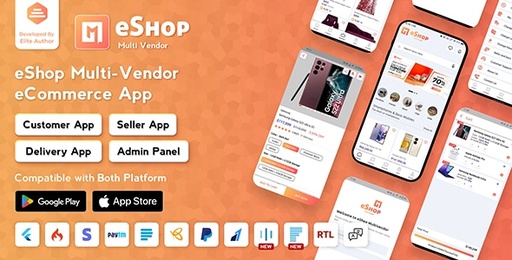 eShop  Multi Vendor eCommerce App &amp; eCommerce Vendor Marketplace Flutter App