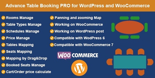 Restaurant Reservation  Table Booking with Seat Reservation for WooCommerce