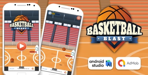 Basketball Blast  Basketball Game Android Studio Project with AdMob Ads + Ready to Publish