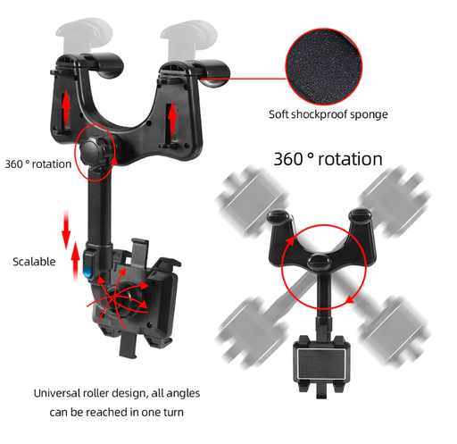 [200003765] Xparata™ 360° Rotatable Smart Phone Car Holder (Black / New Upgrade A)