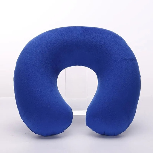 [200003727] Xparata™ 1PC U-shaped Travel Pillow Portable Inflatable Neck Cervical Spine Support Short Plush Cushion Office Sleep Essentials (Blue)