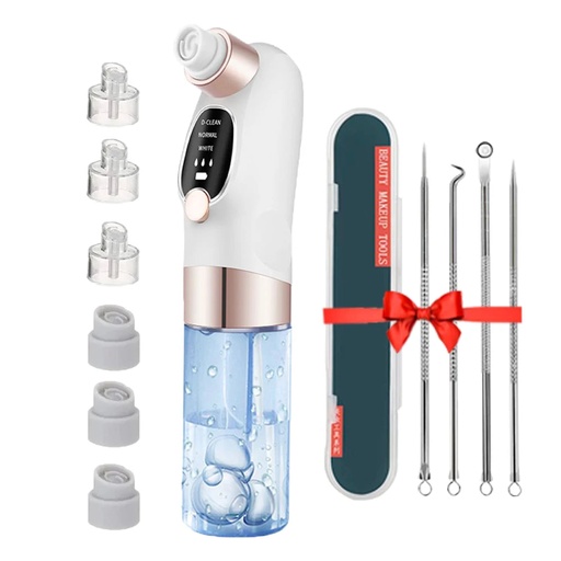 [5616548f-ac1c-48b8-b1ab-a8bf2594e1cd] Blackhead Remover Pore Vacuum Face Cleaner Electric Pimple Acne Black Head Removal USB Rechargeable Water Cycle Black Dot Remove (White Add Gift)