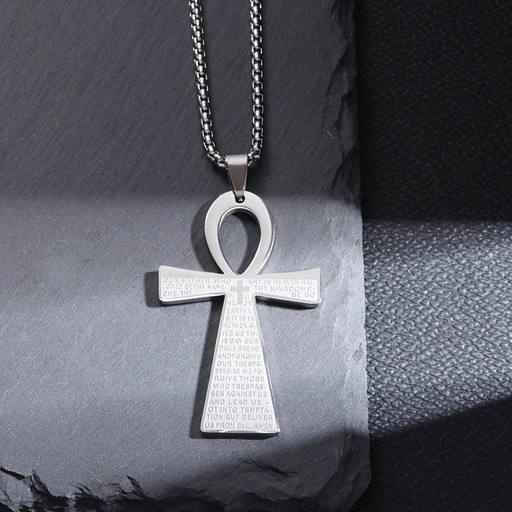 [f62de2f5-6007-42e2-8fee-f14e77ec3cbc] Christ Cross Jesus Quality Pendant Necklace (Al19981-Silver)