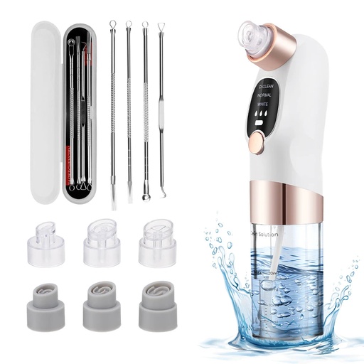 [32e42d09-39ac-4181-843c-d3d6315de511] Electric Bubble Blackhead Remover Pimple Black Head Spot Acne Removal Needles Set Vacuum Suction Pore Cleaner Facial Cleaning (Gold)